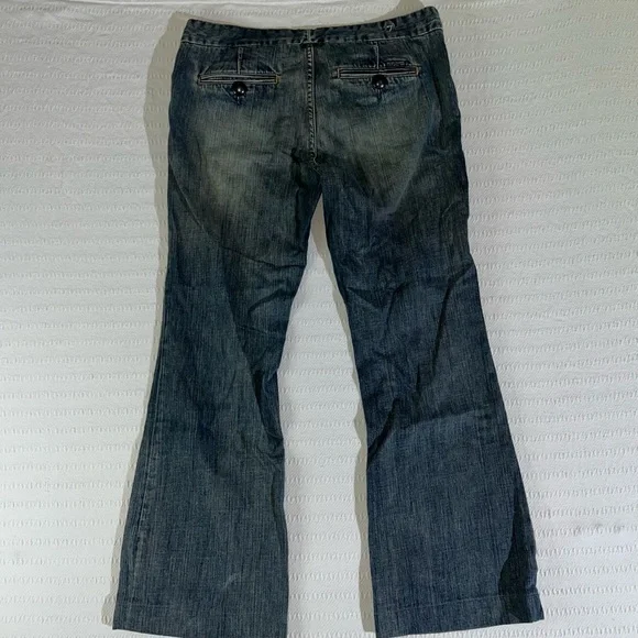 Vintage Seven 7 For All Mankind Jeans Sz 31 Blue Bootcut Flare Faded Made In USA - Picture 2 of 11